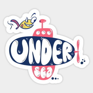 Submarine with Fish - Undersea Sticker